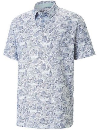 Puma Mattr Seaplanes Herren Poloshirt, weiss/blau