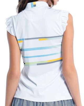 Lucky in Love Finish Line Damen Poloshirt, weiss