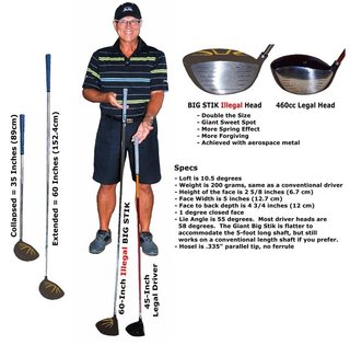 Divnick Golf Big Stik Telescopic Driver, 10.5°