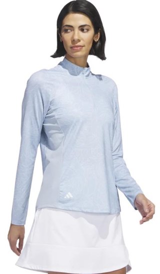 Adidas Essentials Printed Mock Langarmshirt für Frauen, wonder blue