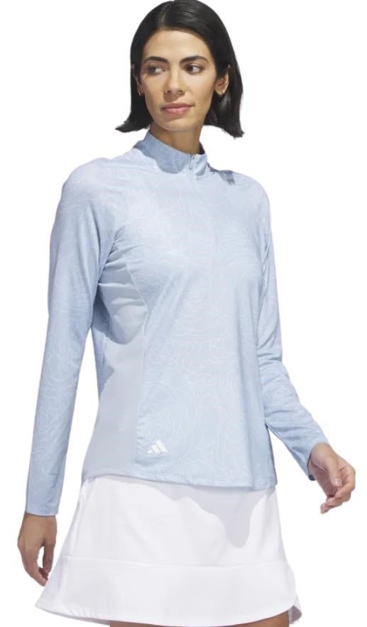 Adidas Essentials Printed Mock Langarmshirt für Frauen, wonder blue