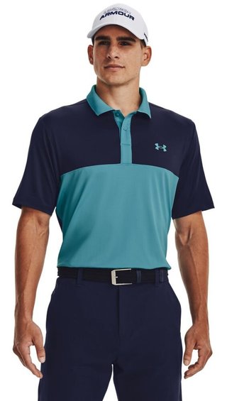 Under Armour Perf 3.0 Color Block Herren Polo, glacier blue