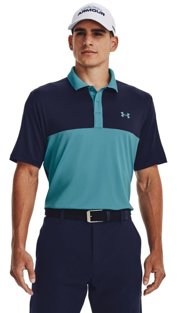 Under Armour Perf 3.0 Color Block Herren Polo, glacier blue