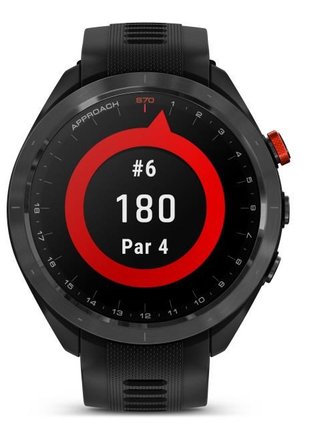 Garmin Approach S70 47mm GPS-Uhr, schwarze Keramiklünette / schwarzes Silikonarmband