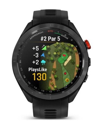 Garmin Approach S70 47mm GPS-Uhr, schwarze Keramiklünette / schwarzes Silikonarmband