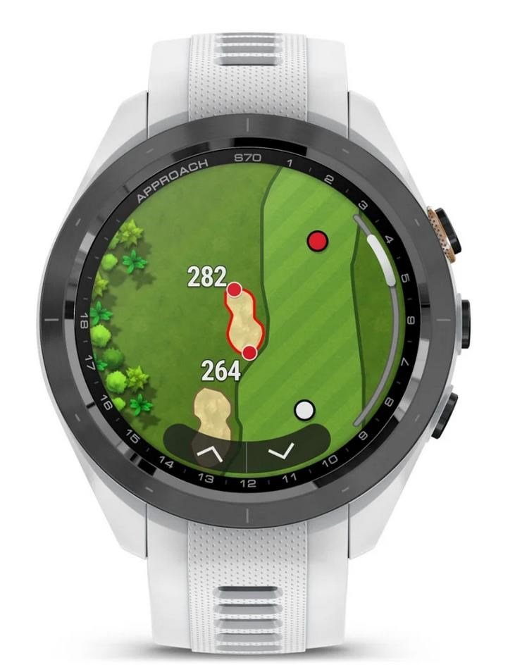 Garmin Approach S70 42mm GPS-Uhr, schwarze Keramiklünette / weißes Silikonarmband