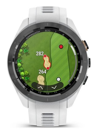 Garmin Approach S70 42mm GPS-Uhr, schwarze Keramiklünette / weißes Silikonarmband