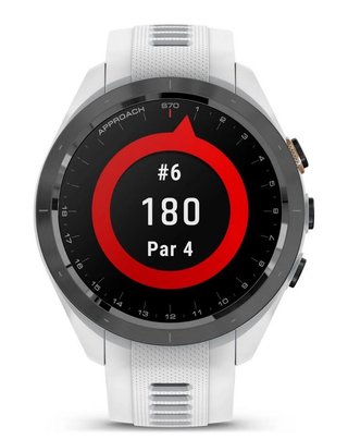 Garmin Approach S70 42mm GPS-Uhr, schwarze Keramiklünette / weißes Silikonarmband