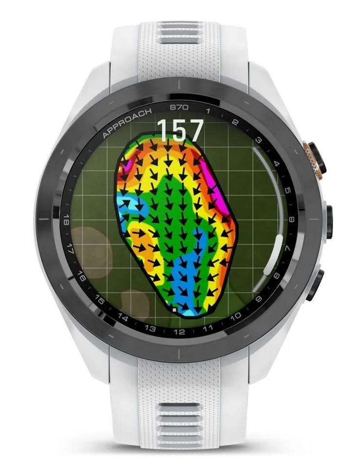 Garmin Approach S70 42mm GPS-Uhr, schwarze Keramiklünette / weißes Silikonarmband
