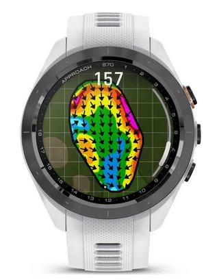Garmin Approach S70 42mm GPS-Uhr, schwarze Keramiklünette / weißes Silikonarmband