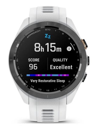 Garmin Approach S70 42mm GPS-Uhr, schwarze Keramiklünette / weißes Silikonarmband