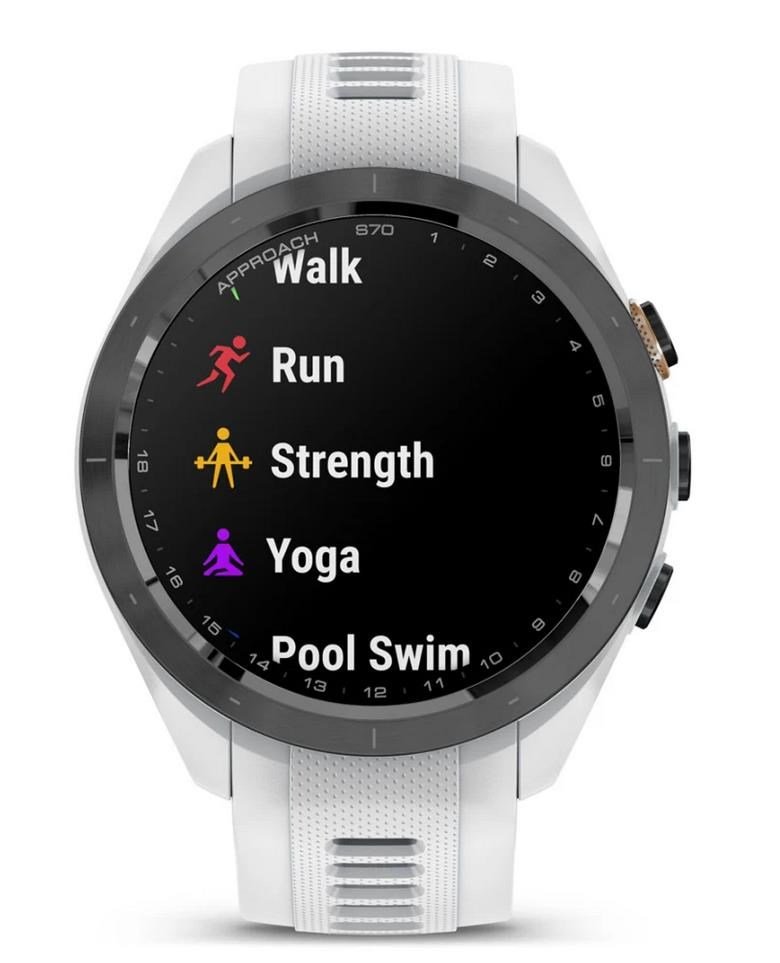 Garmin Approach S70 42mm GPS-Uhr, schwarze Keramiklünette / weißes Silikonarmband