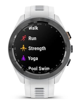 Garmin Approach S70 42mm GPS-Uhr, schwarze Keramiklünette / weißes Silikonarmband