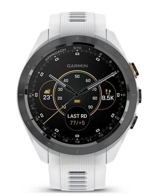 Garmin Approach S70 42mm GPS-Uhr, schwarze Keramiklünette / weißes Silikonarmband
