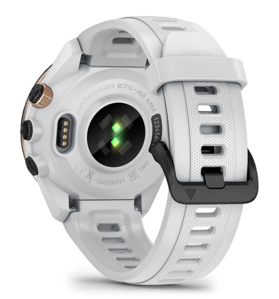 Garmin Approach S70 42mm GPS-Uhr, schwarze Keramiklünette / weißes Silikonarmband