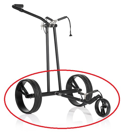JuCad Complete Wheel Set (3) für PHANTOM TITAN Elektrotrolleys (Felgen und Reifen), titanium