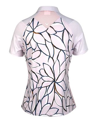 Callaway Linear Floral Damen Poloshirt, pink nectar