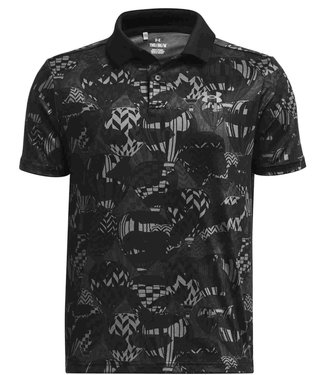 Under Armour Performance Printed Junior Poloshirt, schwarz