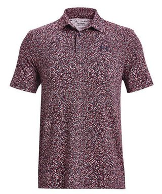 Under Armour Playoff 3.0 Printed Herren Poloshirt, dunkelblau/rot