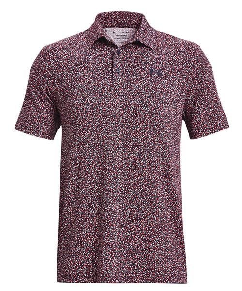 Under Armour Playoff 3.0 Printed Herren Poloshirt, dunkelblau/rot
