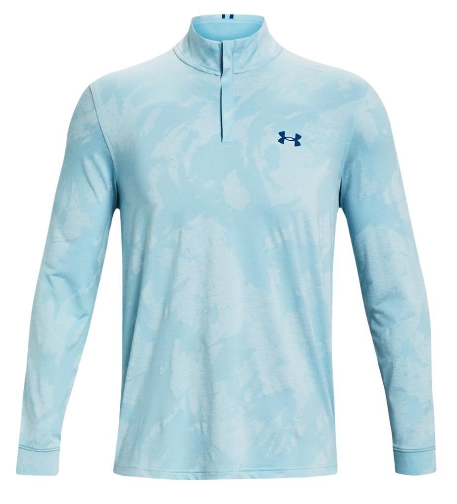 Under Armour Payoff Jacquard 1/4 Zip Herren Sweatshirt, hellblau