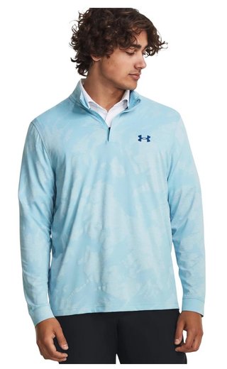 Under Armour Payoff Jacquard 1/4 Zip Herren Sweatshirt, hellblau