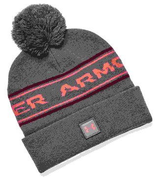 Under Armour Halftime Pom mens beanie, pitch gray/dark moon