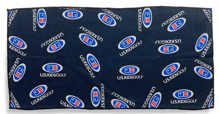 U.S. Kids Golf Multi Logo Microfiber Golfhandtuch, schwarz