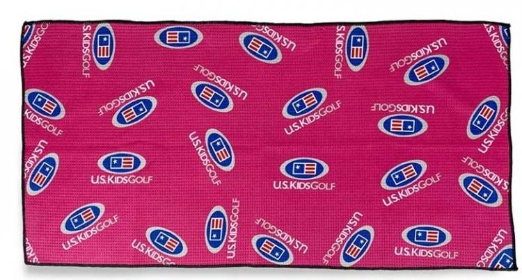 U.S. Kids Golf Multi Logo Microfiber Golfhandtuch, rosa