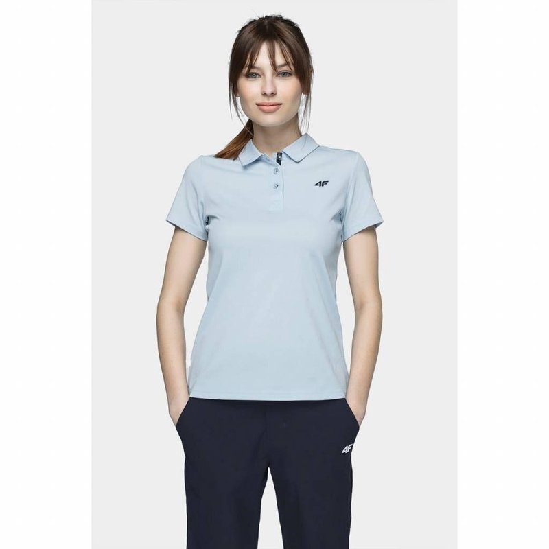 4F Damen Poloshirt, blau