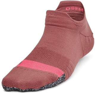 Under Armour Breathe 2 No Show Tab 2pk niedrige Damensocken, Red Fusion