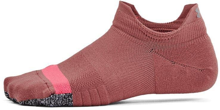 Under Armour Breathe 2 No Show Tab 2pk niedrige Damensocken, Red Fusion