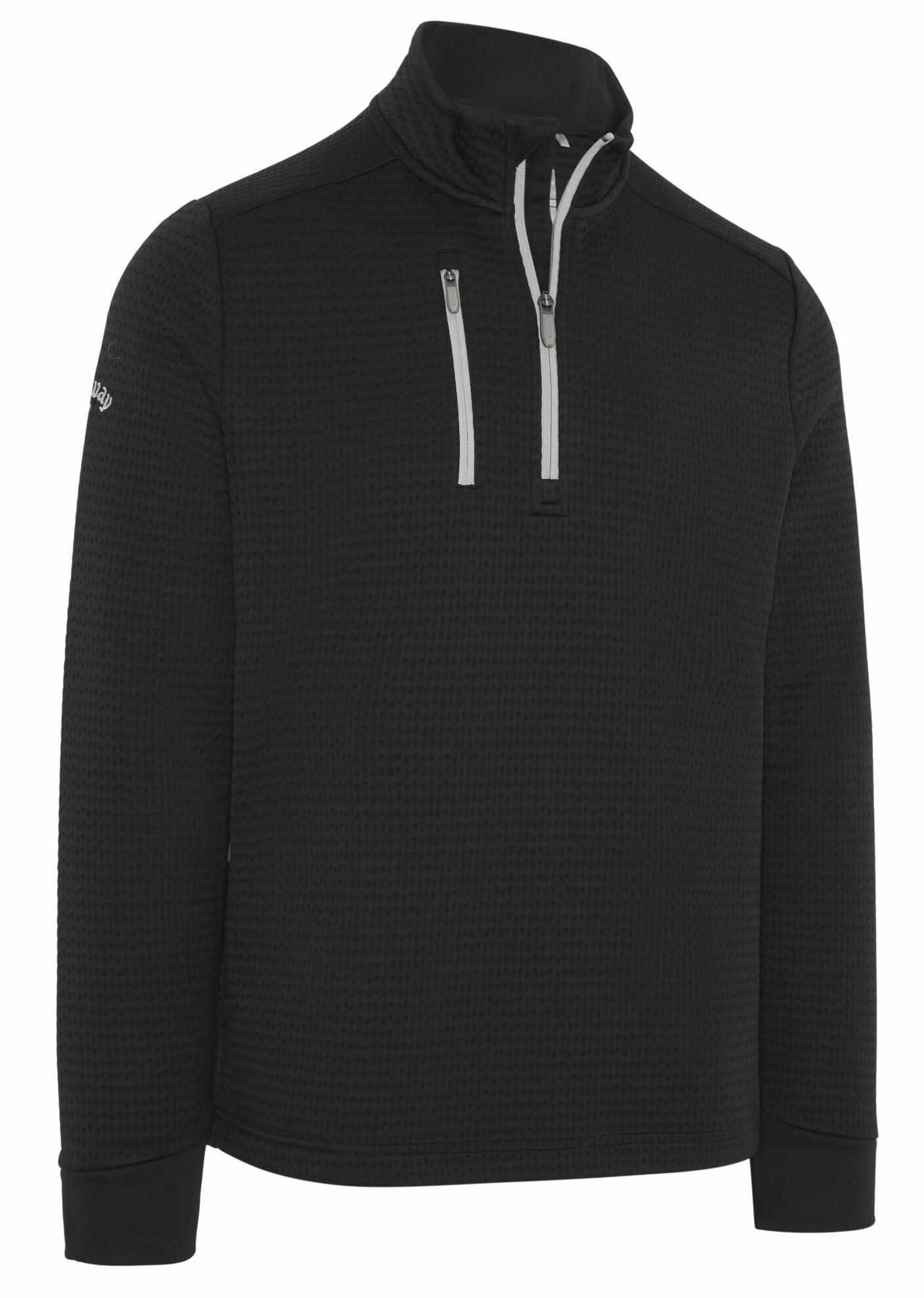 Callaway Textured 1/4 Zip Fleece Herren Sweatshirt, schwarz