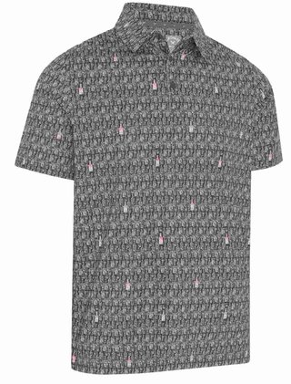 Callaway All-Over Scotch Novelty Print Herren Poloshirt, grau