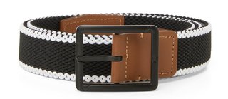 Callaway Striped Stretch Braided Herren Gürtel, schwarz/weiss
