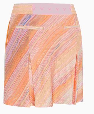 Callaway Striped Pleated 17" Golfrock, papaya