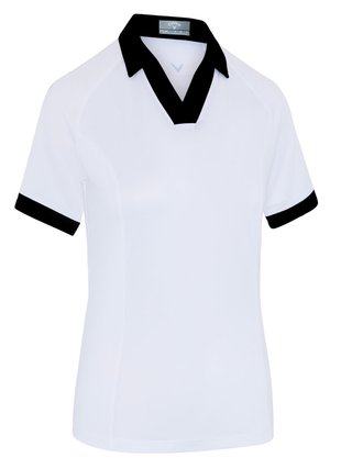 Callaway V-Placket Colorblock Damen Poloshirt, weiss/schwarz