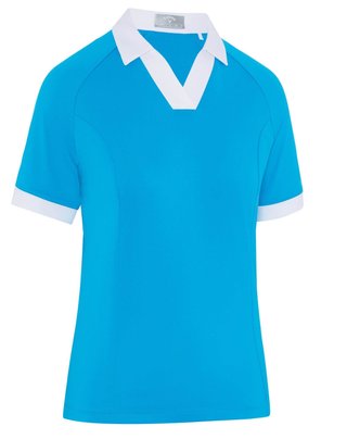 Callaway V-Placket Colorblock Damen Poloshirt, blau