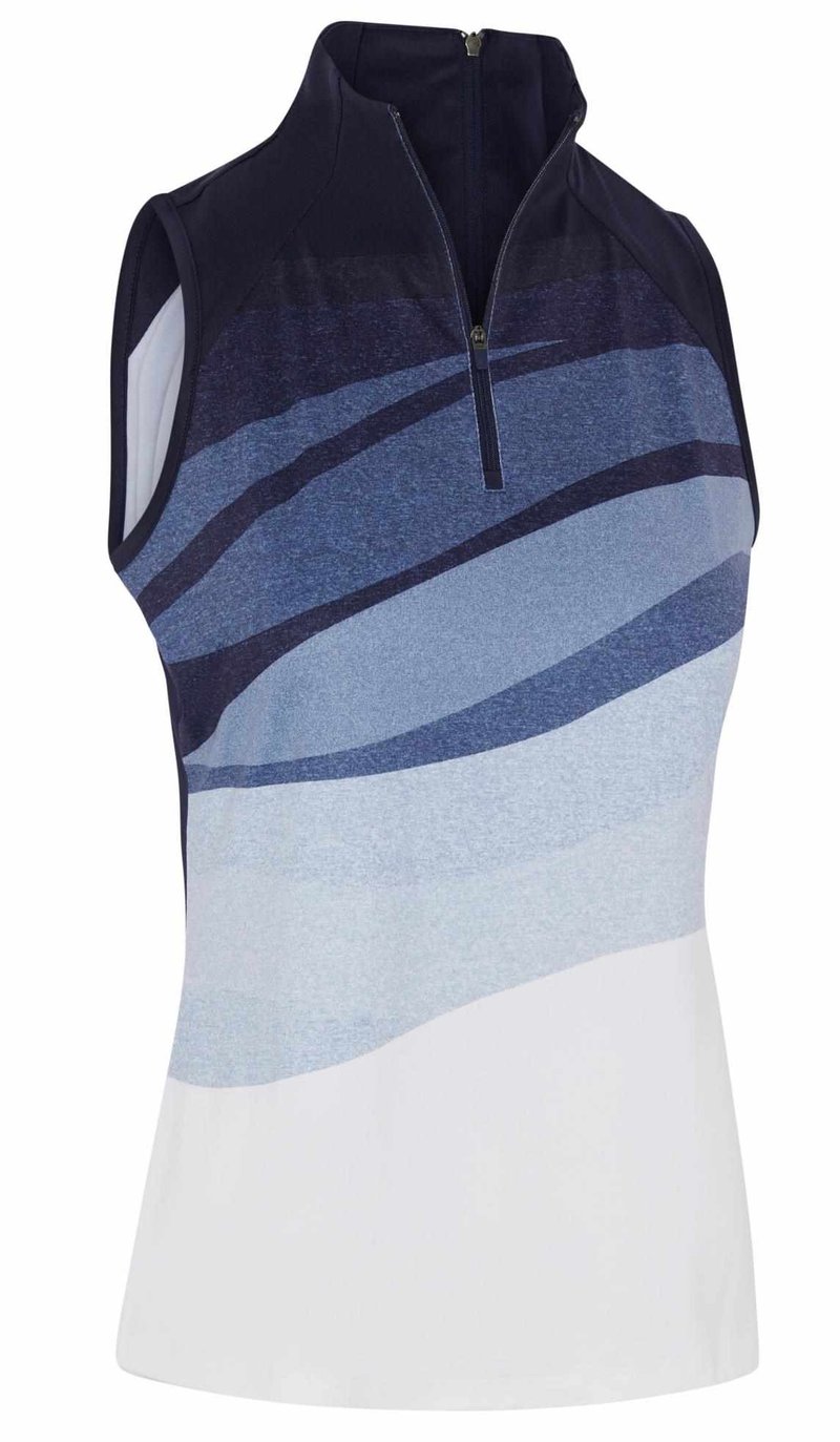 Callaway Gradient Wave Sleeveless Damen Poloshirt, dunkelblau