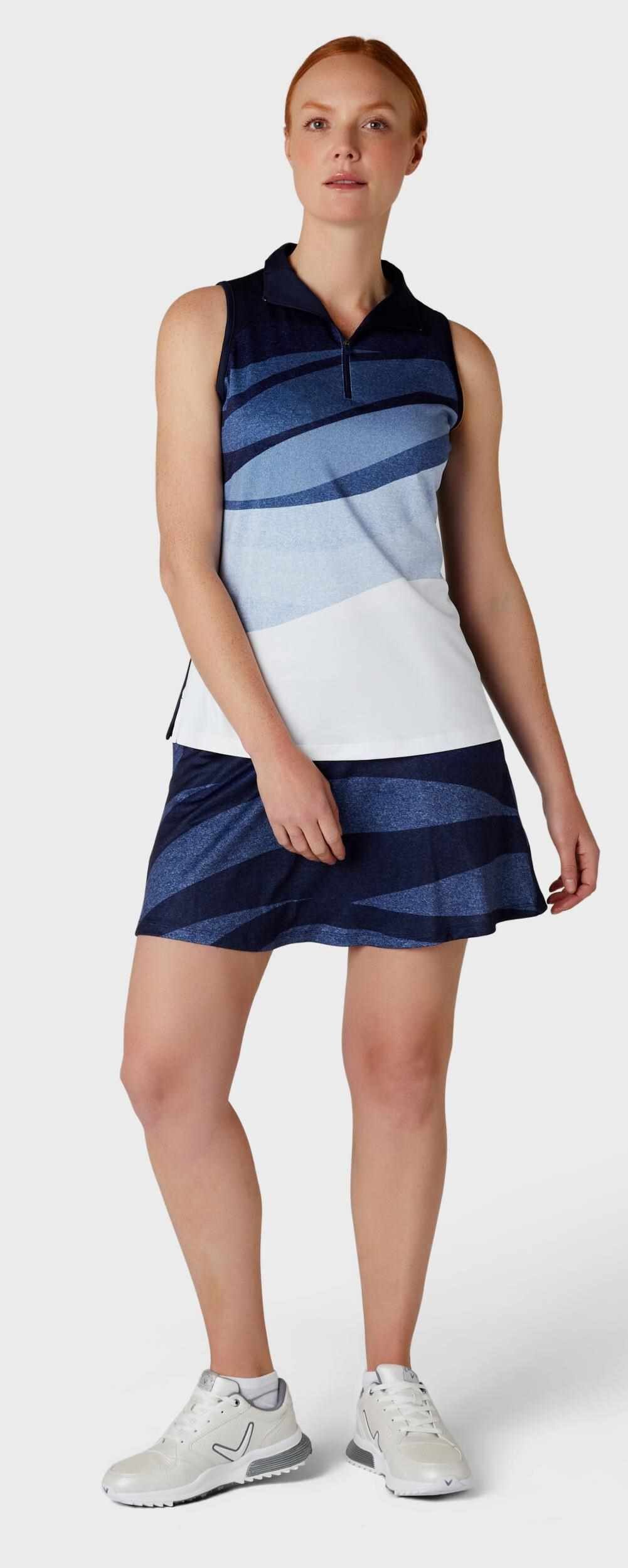 Callaway Gradient Wave Sleeveless Damen Poloshirt, dunkelblau