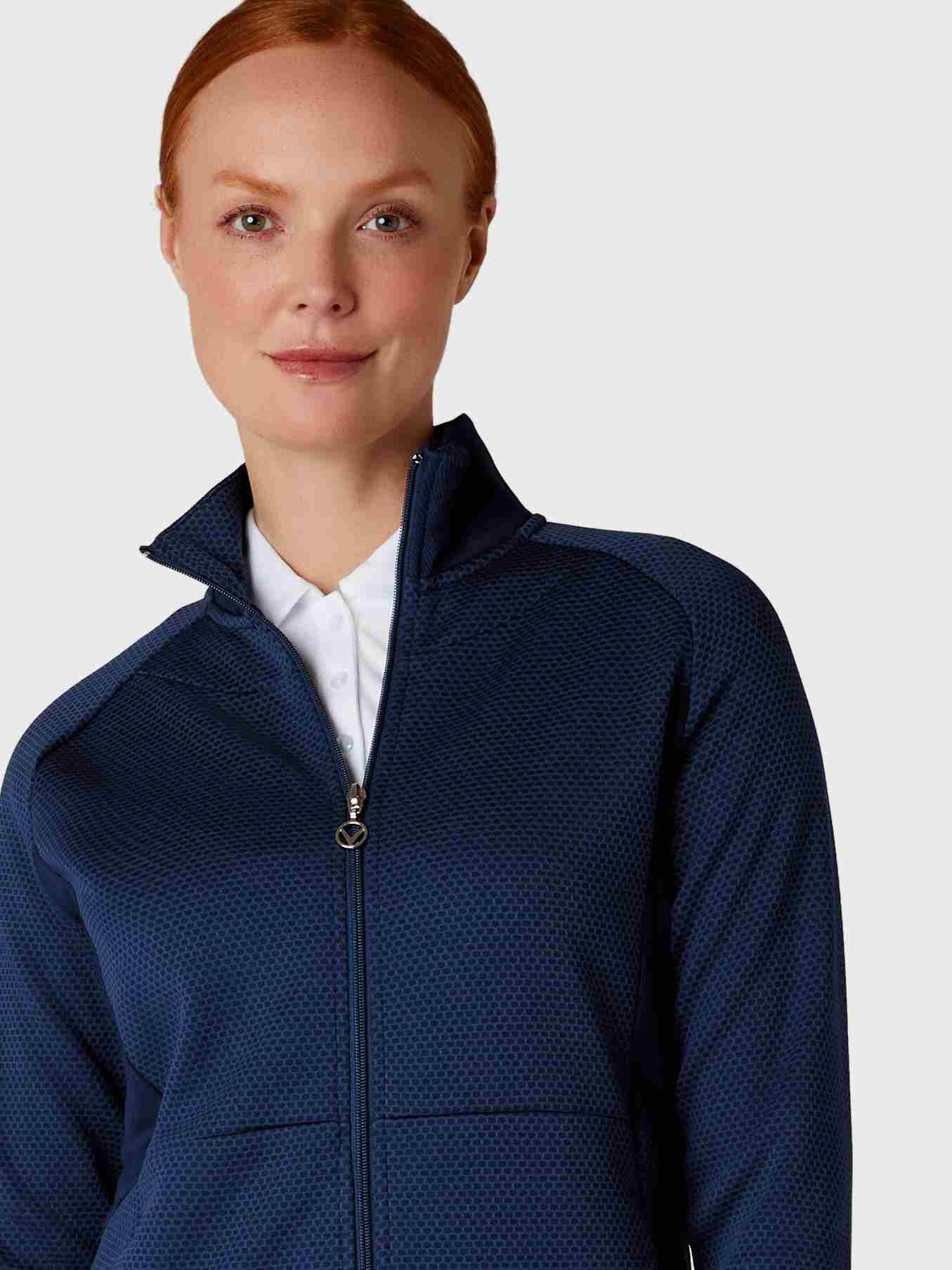 Callaway Full Zip Hexagon Damenjacke, dunkelblau