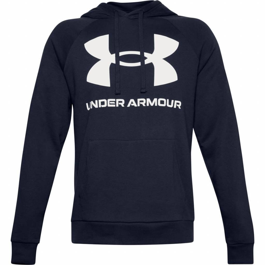 Under Armour Rival Fleece Big Logo Hoodie Herren Sweatshirt, dunkelblau