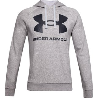 Under Armour Rival Fleece Big Logo Hoodie Herren Sweatshirt, grau