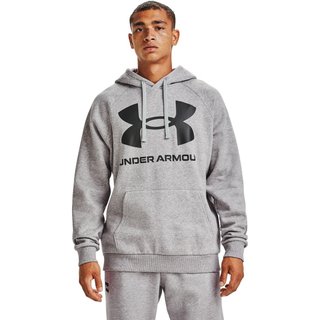 Under Armour Rival Fleece Big Logo Hoodie Herren Sweatshirt, grau