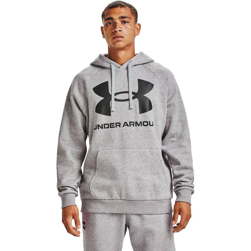 Under Armour Rival Fleece Big Logo Hoodie Herren Sweatshirt, grau