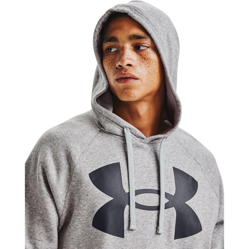 Under Armour Rival Fleece Big Logo Hoodie Herren Sweatshirt, grau