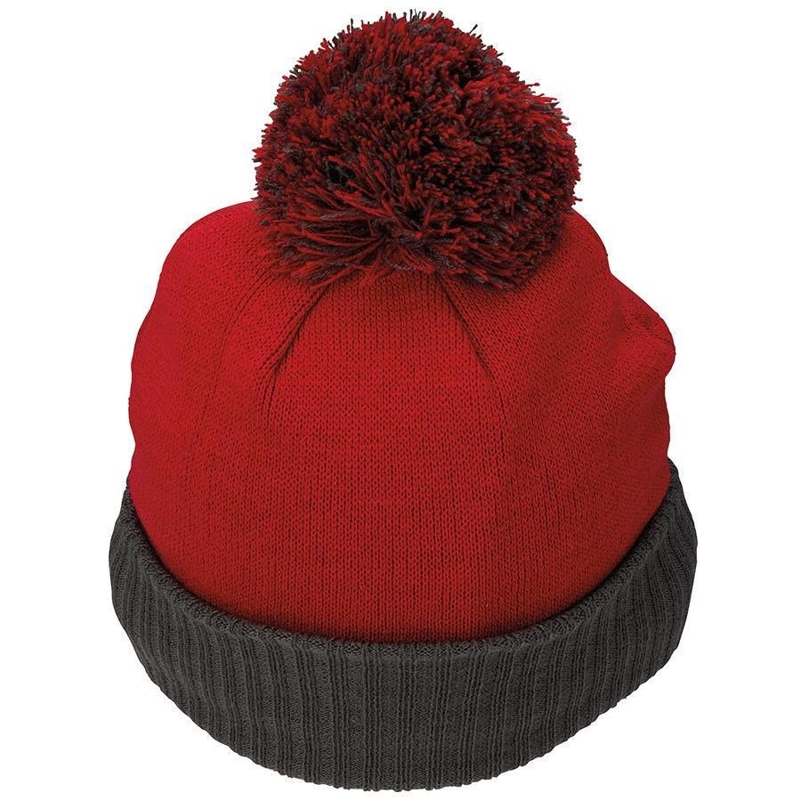 TaylorMade Bobble Beanie Herren Wintermütze, rot