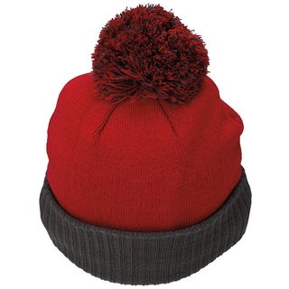 TaylorMade Bobble Beanie Herren Wintermütze, rot