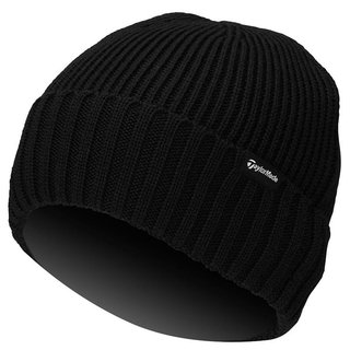 TaylorMade Ribbed Knit Herren Wintermütze, schwarz