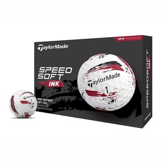 TaylorMade SpeedSoft Ink Golfbälle, rot